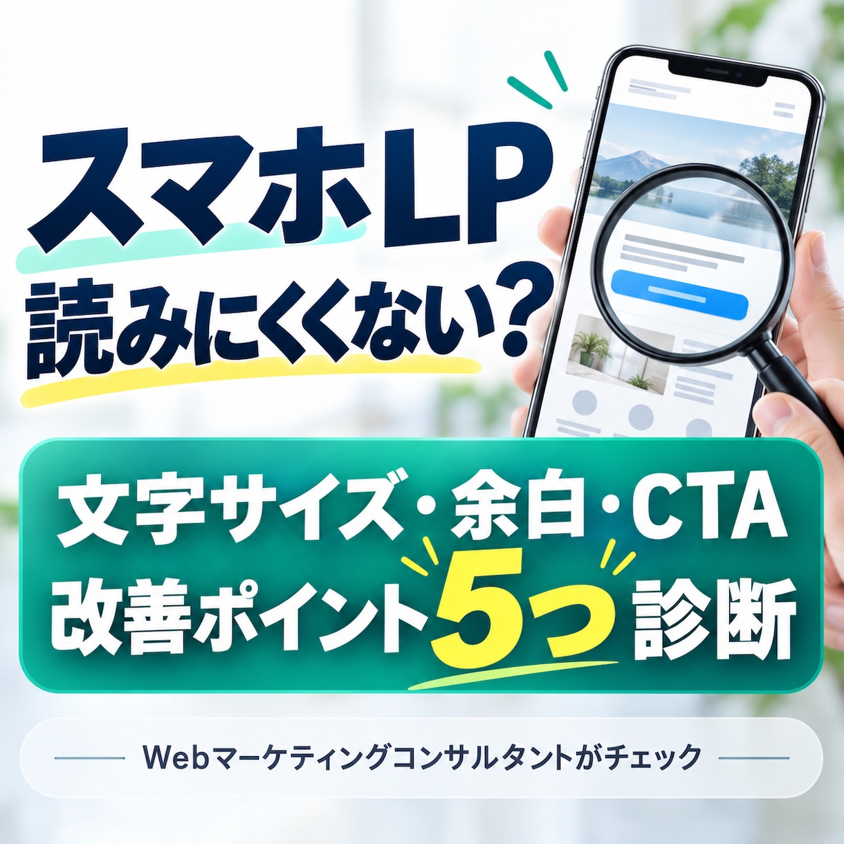 スマホLPの見づらさ・読みにくさを診断します 文字サイズ・余白・CTAをプロ目線でチェック イメージ1