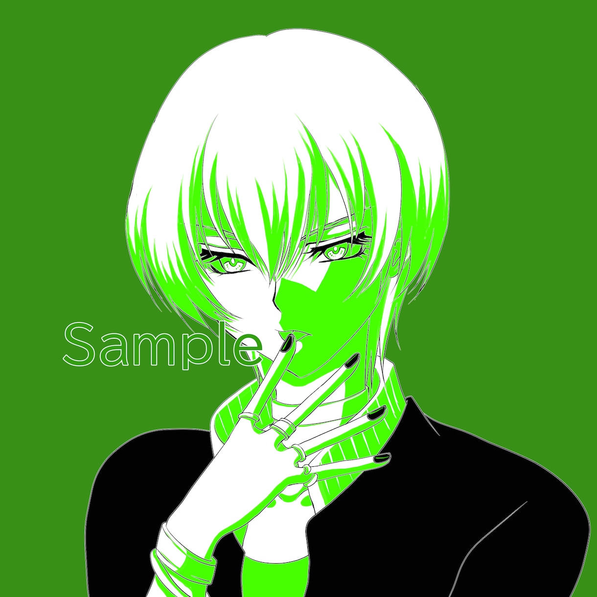 白黒＋一色＋背景色。シンプルなアイコンを描きます 線画のみも受け付けております。 イメージ3