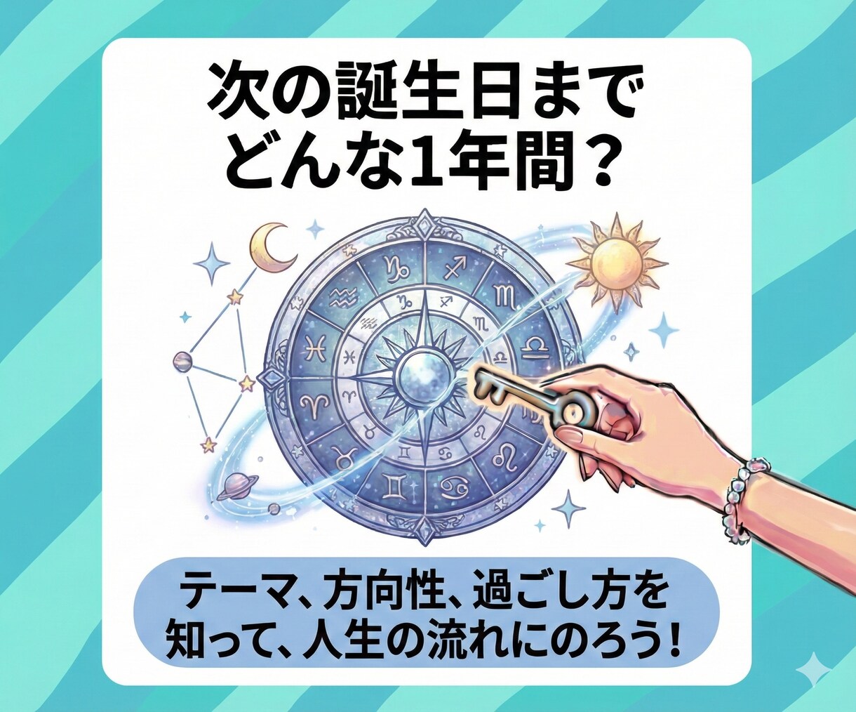 次の誕生日までの【1年間の運勢】を読みます テーマ、方向性、過ごし方を知ることで人生の流れに乗りましょう イメージ1