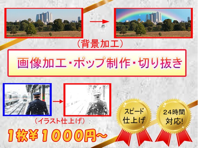 画像加工・ポップ制作・切り抜き、お受け致します スピード仕上げですが、画像にハートを込めて。 イメージ1