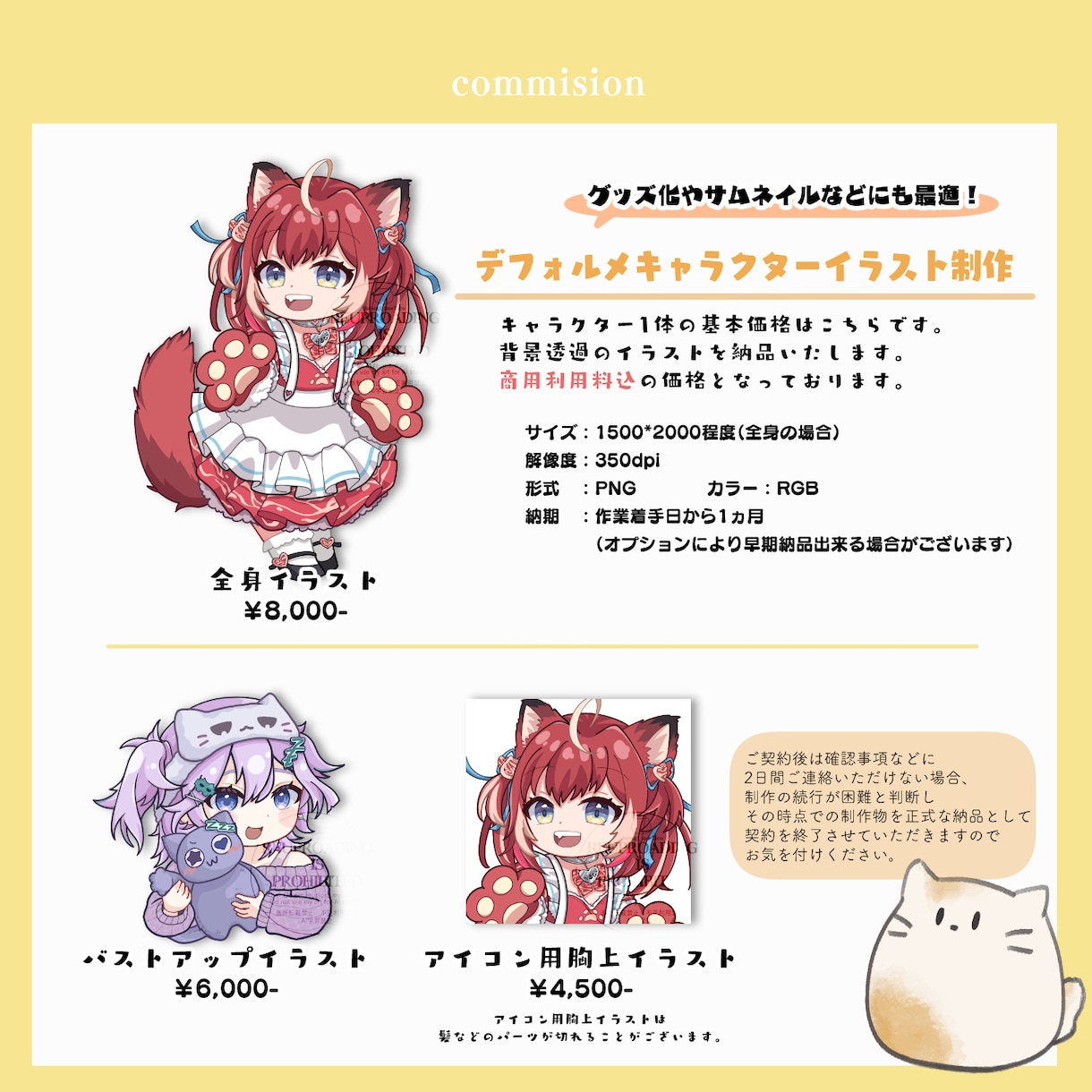 商用利用料込み！もっちりかわいいデフォルメ描きます 配信やグッズ化などにも最適な等身でもっちりかわいいタッチ！ イメージ3