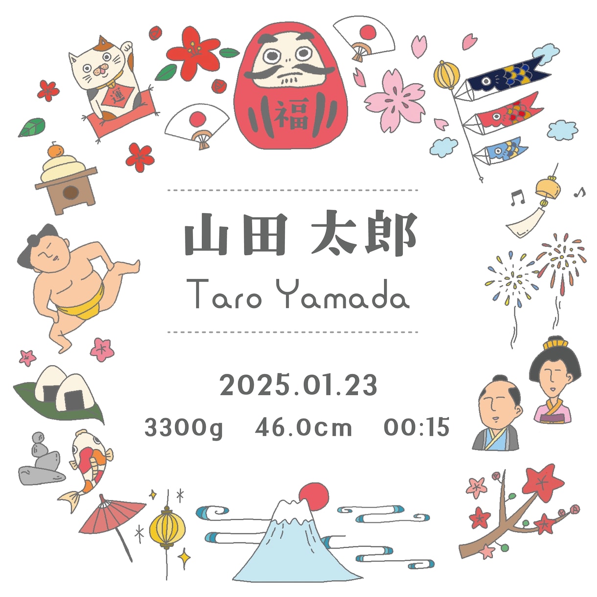アイデア次第で自由に作成！個性的な命名書作成します 和風、沖縄風デザインで他と被らない命名書を作成しませんか？ イメージ4