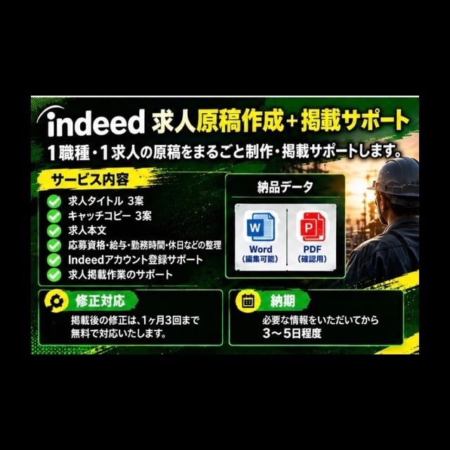Indeed求人原稿から掲載までサポートします 採用経験者がIndeed掲載までサポート イメージ3