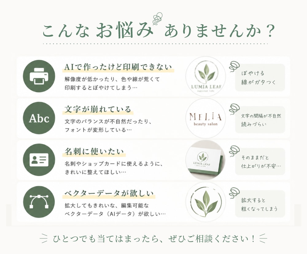 AI生成画像をロゴ・印刷用データに整えます AIで作った画像を、“使えるロゴ”に整えます イメージ2