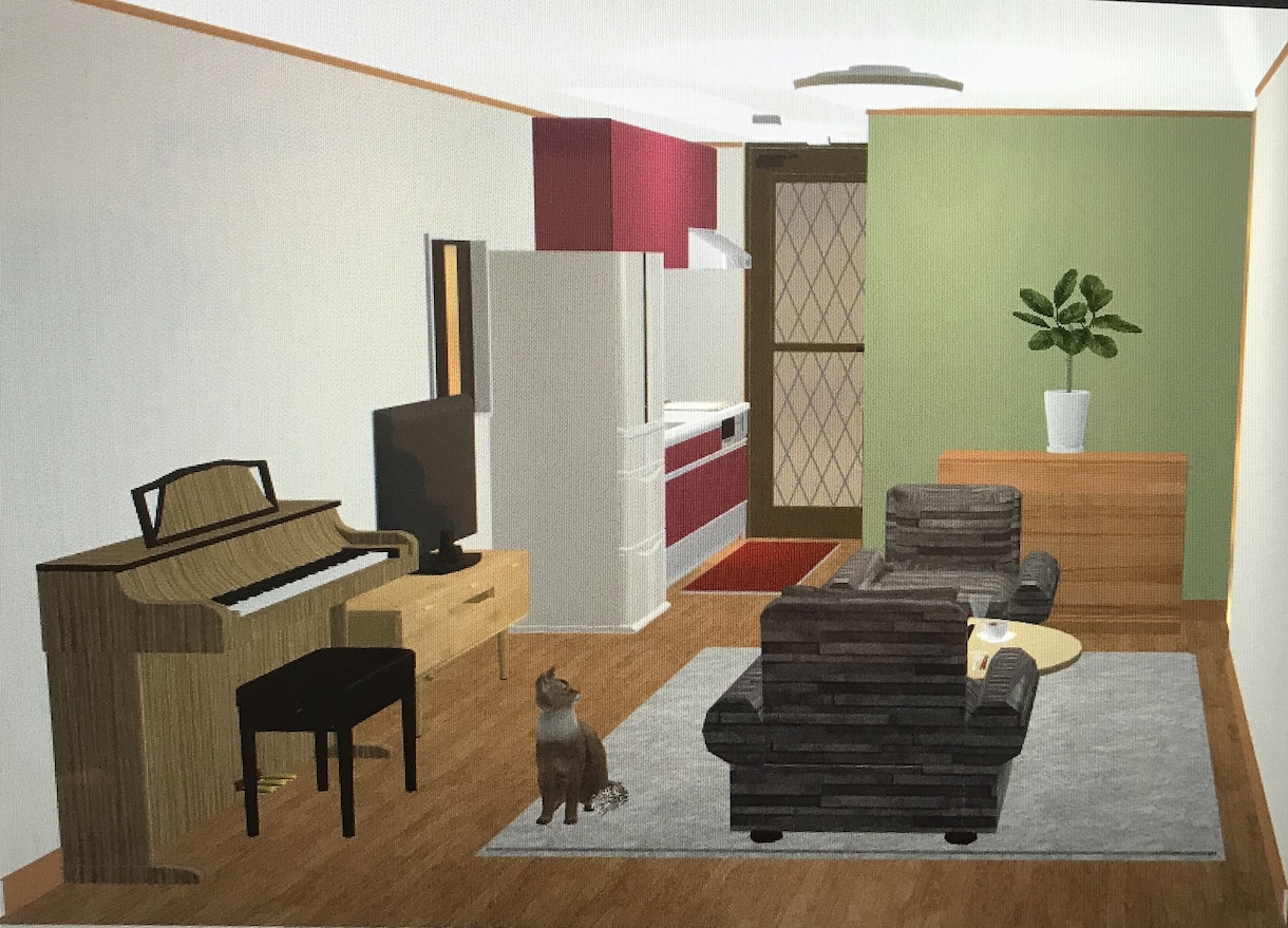 お部屋の壁紙と床の提案をします ３Dソフトを使ってプレゼントシートを提供 イメージ5