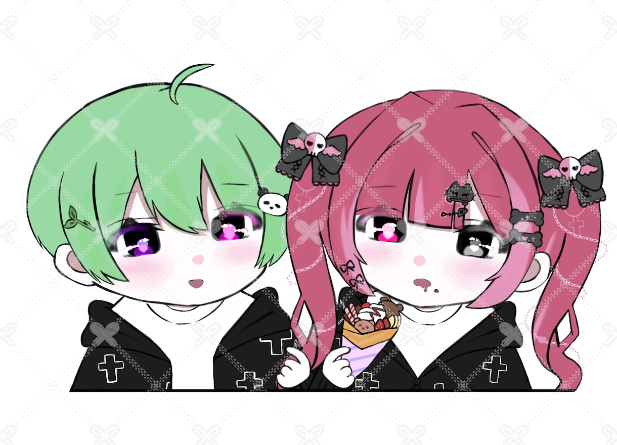 かわいい簡単なイラスト描きます 絵柄・構図全て違う種類で3枚付き イメージ1