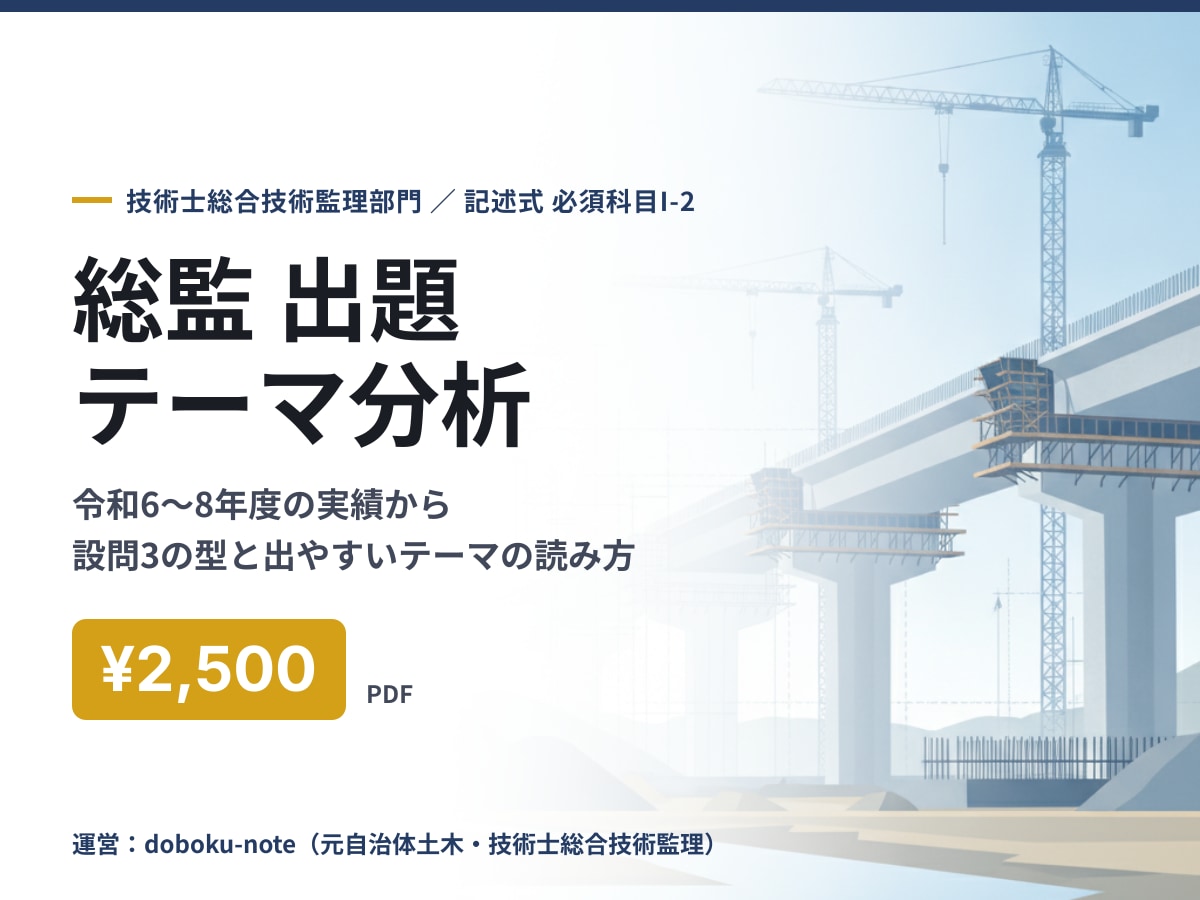 技術士総監 記述式の出題テーマ分析を送ります 総監I-2の出題傾向と設問3の型を実績から整理 イメージ1