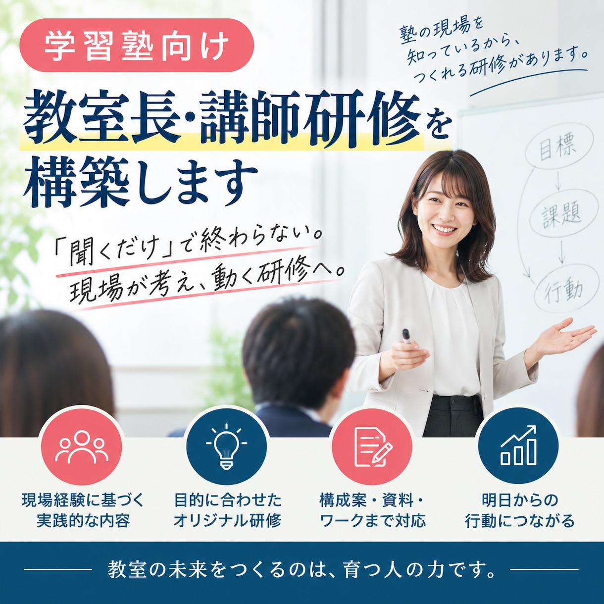 学習塾向けの教室長・講師研修を構築します 塾業界20年の経験から現場で活きる研修を設計 イメージ1