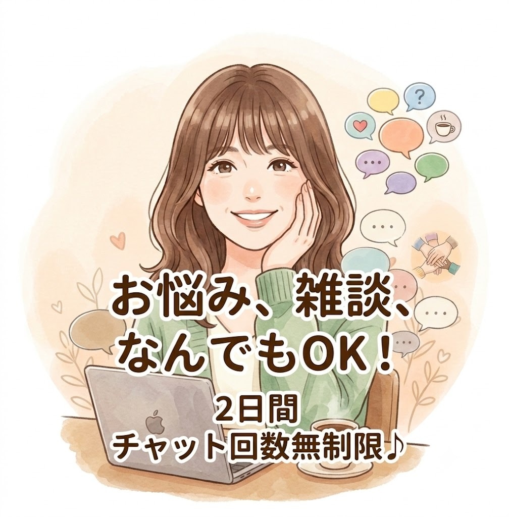あなたのペースで大丈夫♪ゆっくりお話しお聴きします 2日間、相談や雑談にゆっくり寄り添います♪ イメージ1