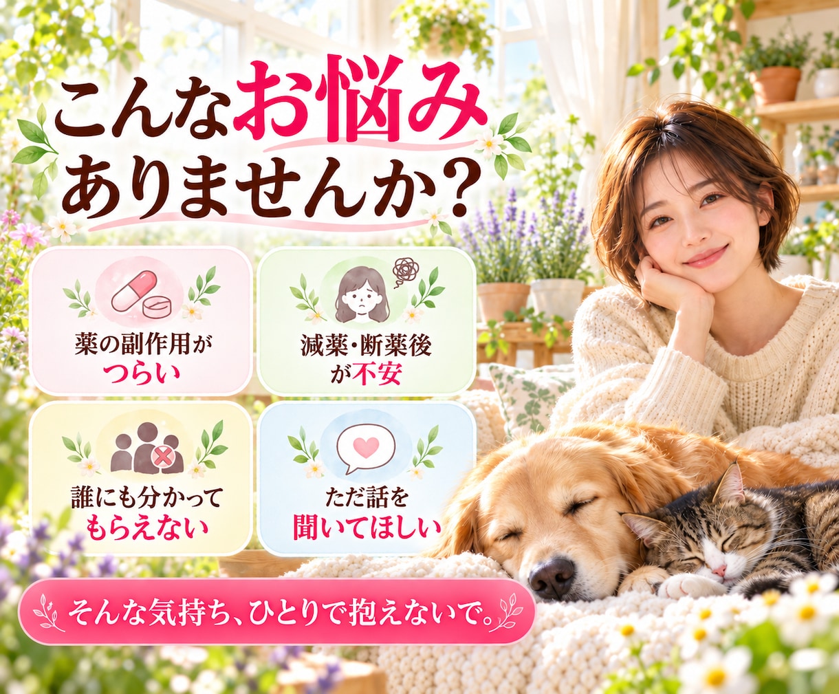 離脱症状のつらさを経験者がお聴きします 誰にも分かってもらえない不調、不安や孤独に寄り添います イメージ2