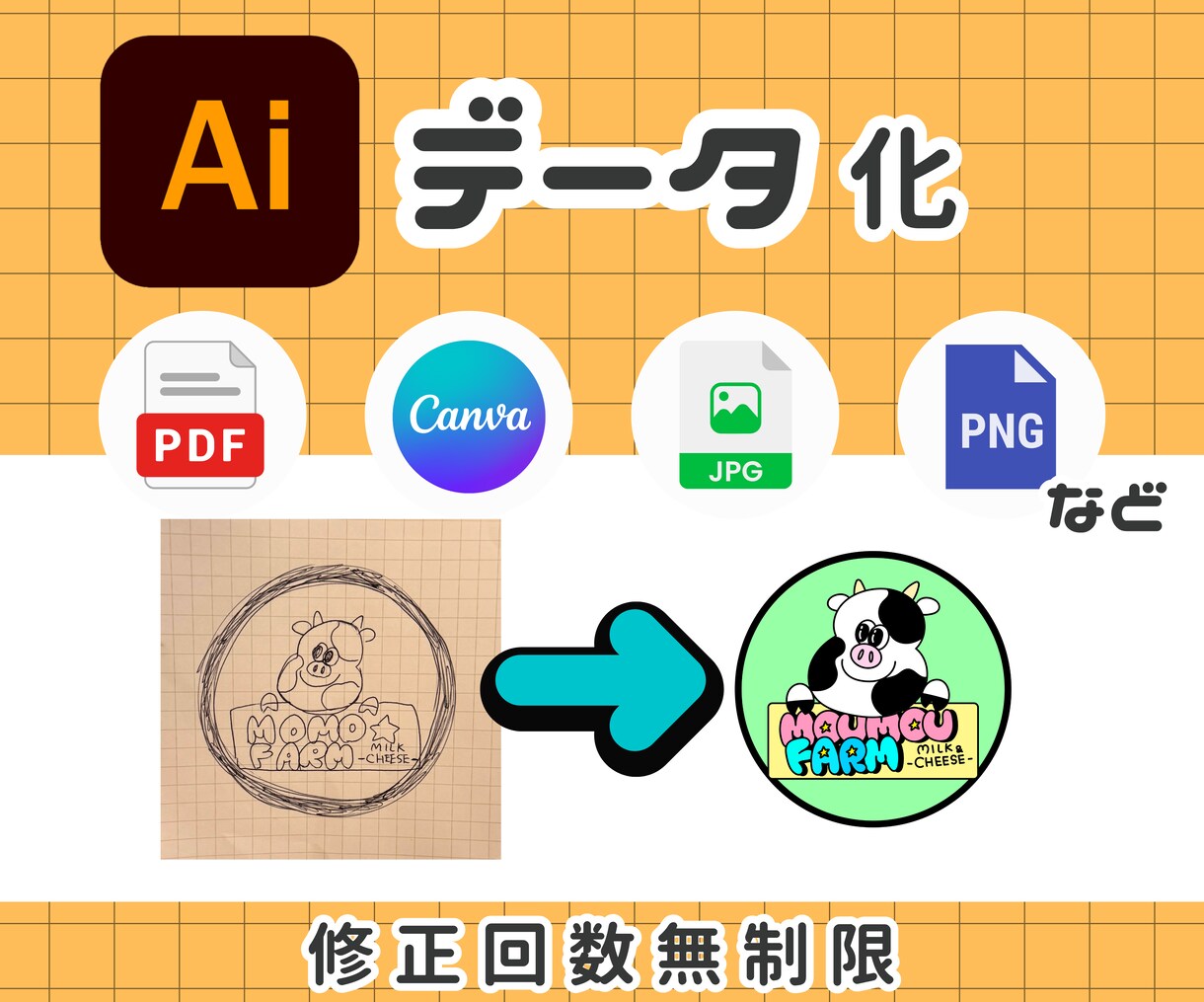 お持ちのデータをAiデータに再現します Aiデータでの入稿にお困りの方 イメージ1
