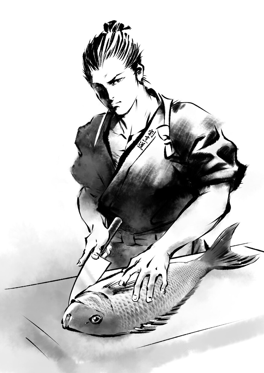 墨絵風イラスト制作いたします 重厚感のある世界観を表現します。サムライ、武士、時代物など イメージ5