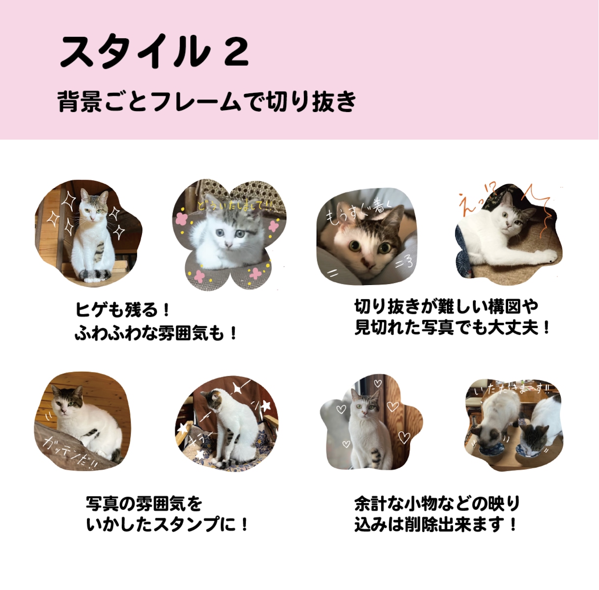ペットのお写真でLINEスタンプを作ります お気に入りの写真をLINEスタンプに！ イメージ3