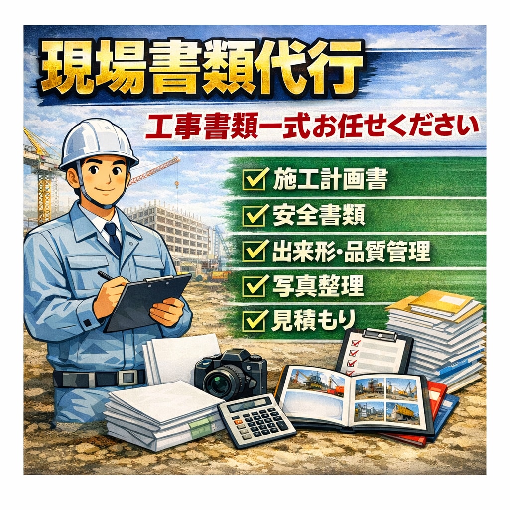 土木工事書類丸投げOK！書類代行致します 公共工事〜民間まで幅広く対応可！ イメージ1