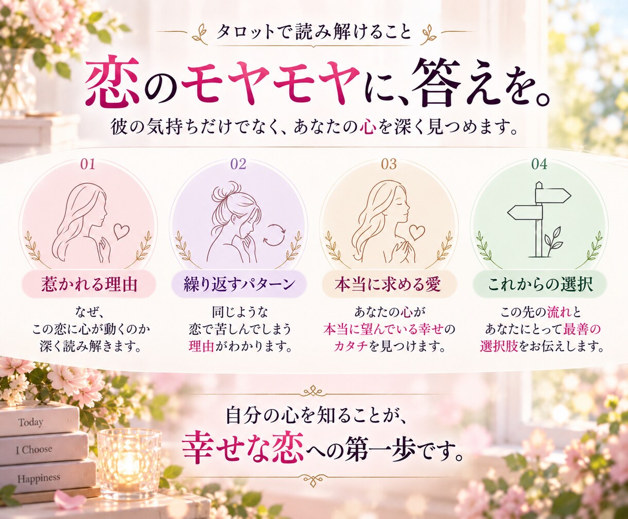 なぜか繰り返してしまう恋のパターンを読み解きます 幸せな恋愛への第一歩を見つけます。 イメージ5