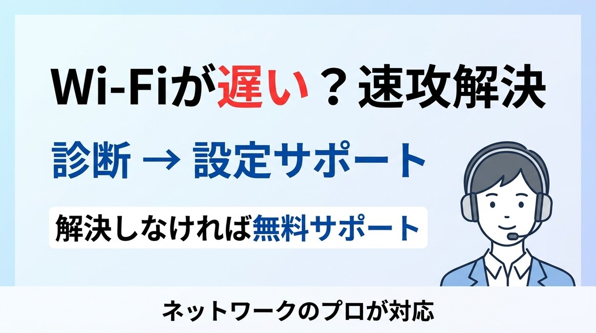 Wi-Fi、インターネットが遅い原因を特定します 原因特定→改善方法までサポート イメージ1