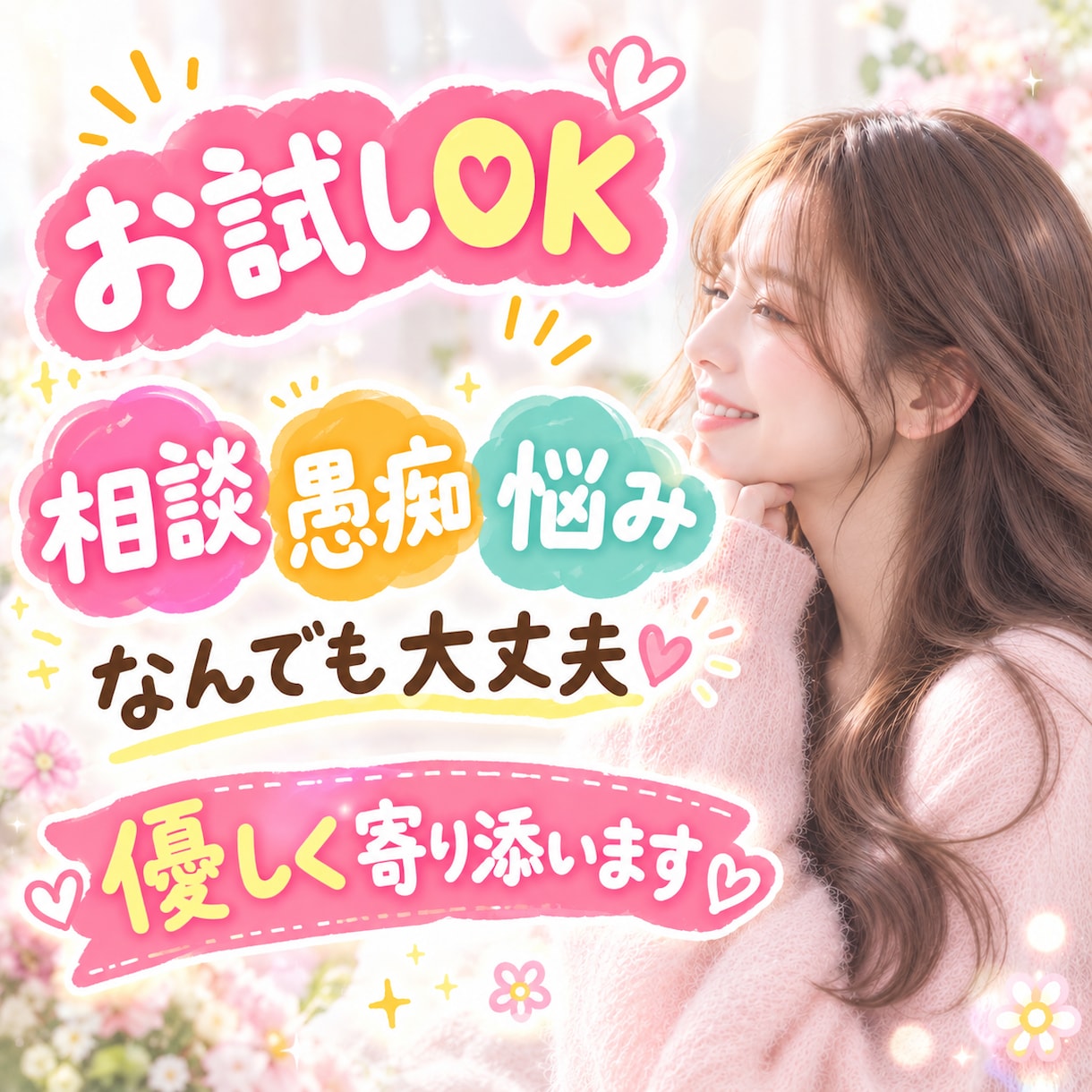 吐き出してスッキリしたい気持ち✨️なんでも聞きます 友達みたいに気軽にお話しましょう♥ イメージ1