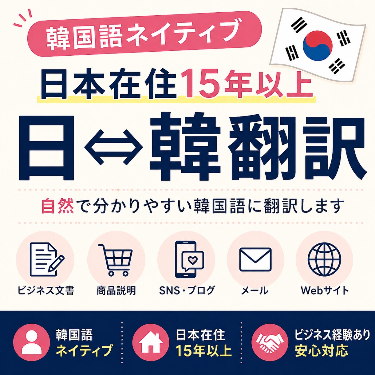 韓国語ネイティブが自然な表現へ翻訳します 日本在住15年以上の韓国人が対応 イメージ1