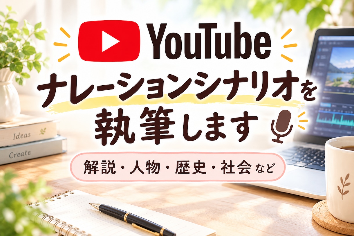 YouTubeナレーションシナリオを執筆します テーマや構成に沿って、伝わりやすいシナリオを丁寧に執筆します イメージ1