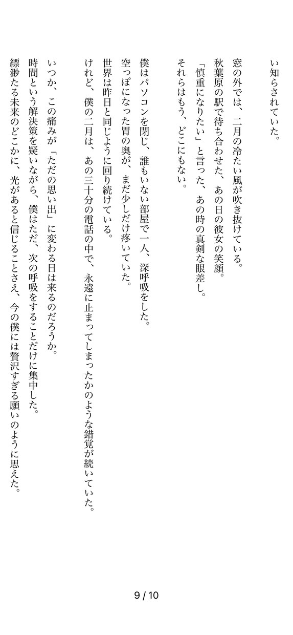 あなたの失恋を小説にし、心の整理をお手伝いします 傷ついた恋に、物語という整理を イメージ9