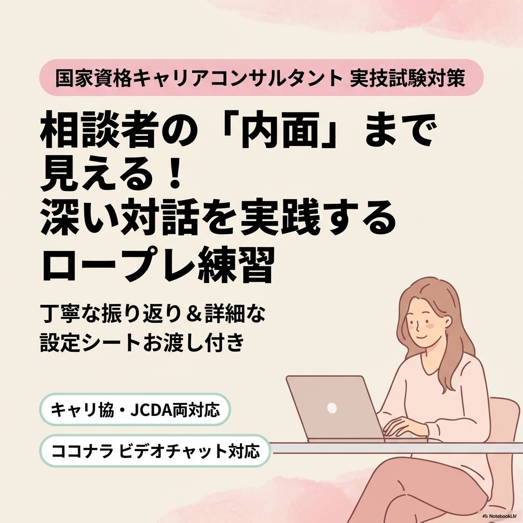 国家資格キャリコン｜ロープレ＆口頭試問ご支援します 詳細なCL役設定シートを提供しますので深く振り返れます！ イメージ1
