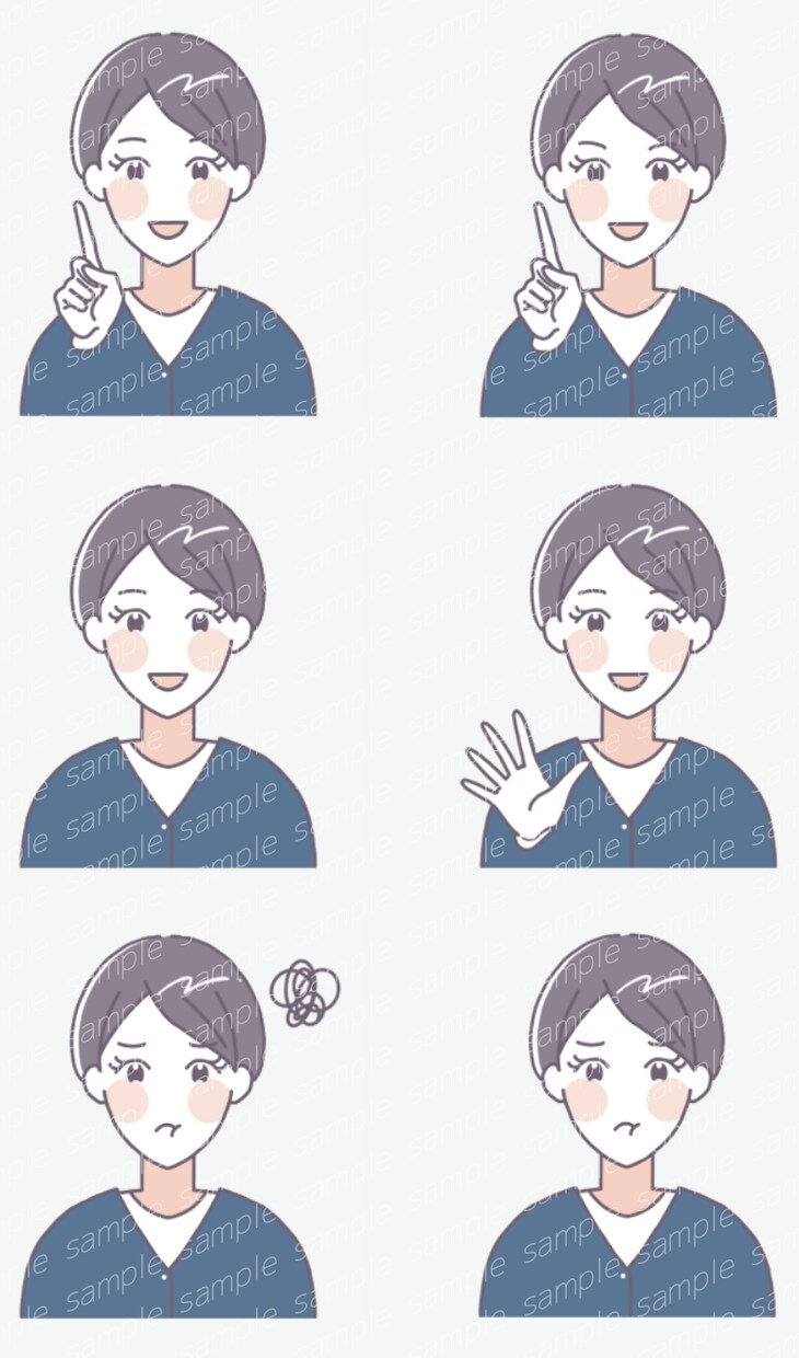 ブログSNSで使えるアイコンセット(4種)描きます ご依頼主の印象を引き上げる柔らか雰囲気づくりをお手伝いします イメージ2