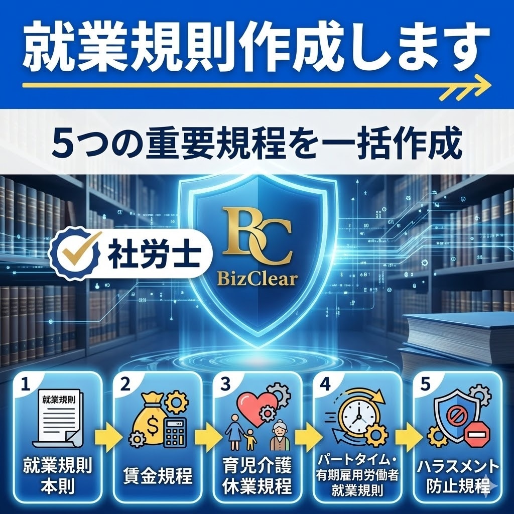 法改正・助成金対応の就業規則を低価格で作成します 独自システム×社労士の目。費用を抑えスムーズに納品 イメージ1