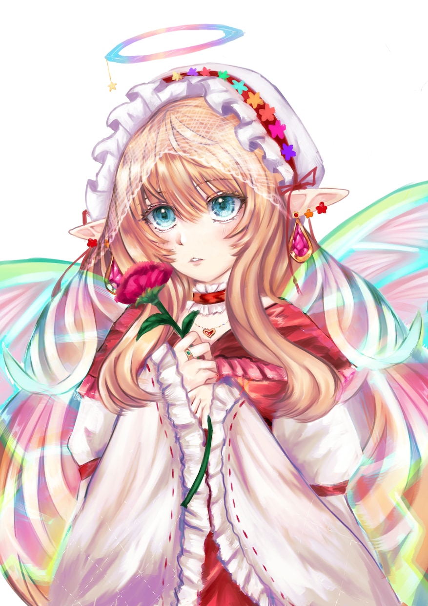 妖精のプリンセス風女の子を販売します ふわふわ系の妖精の女の子の1枚絵です。 イメージ1