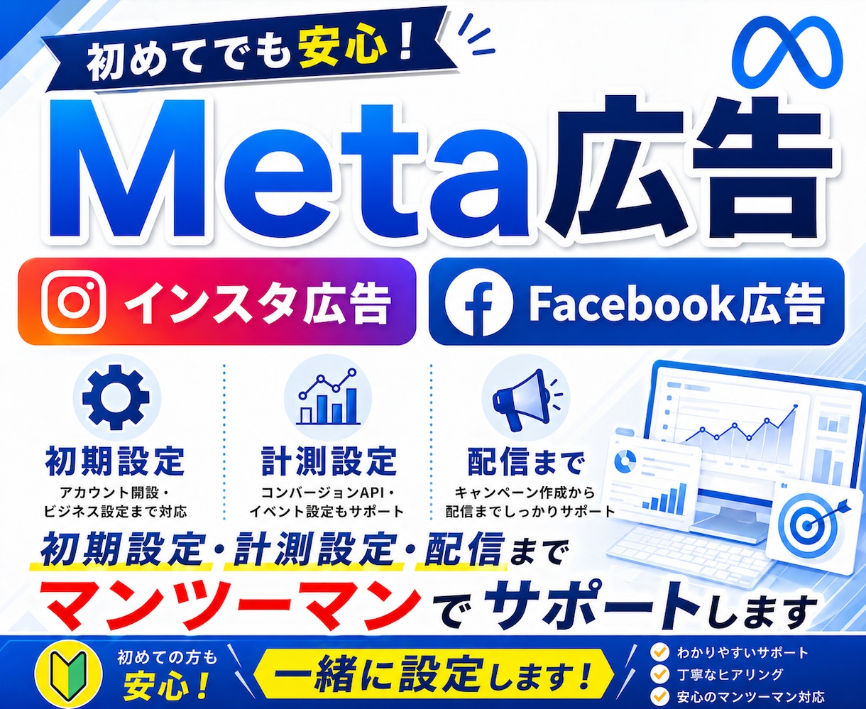 Meta広告（フェイスブック広告）設定します ＼ココナラ出品キャンペーン中／5名様限定！１万円→3000円 イメージ1