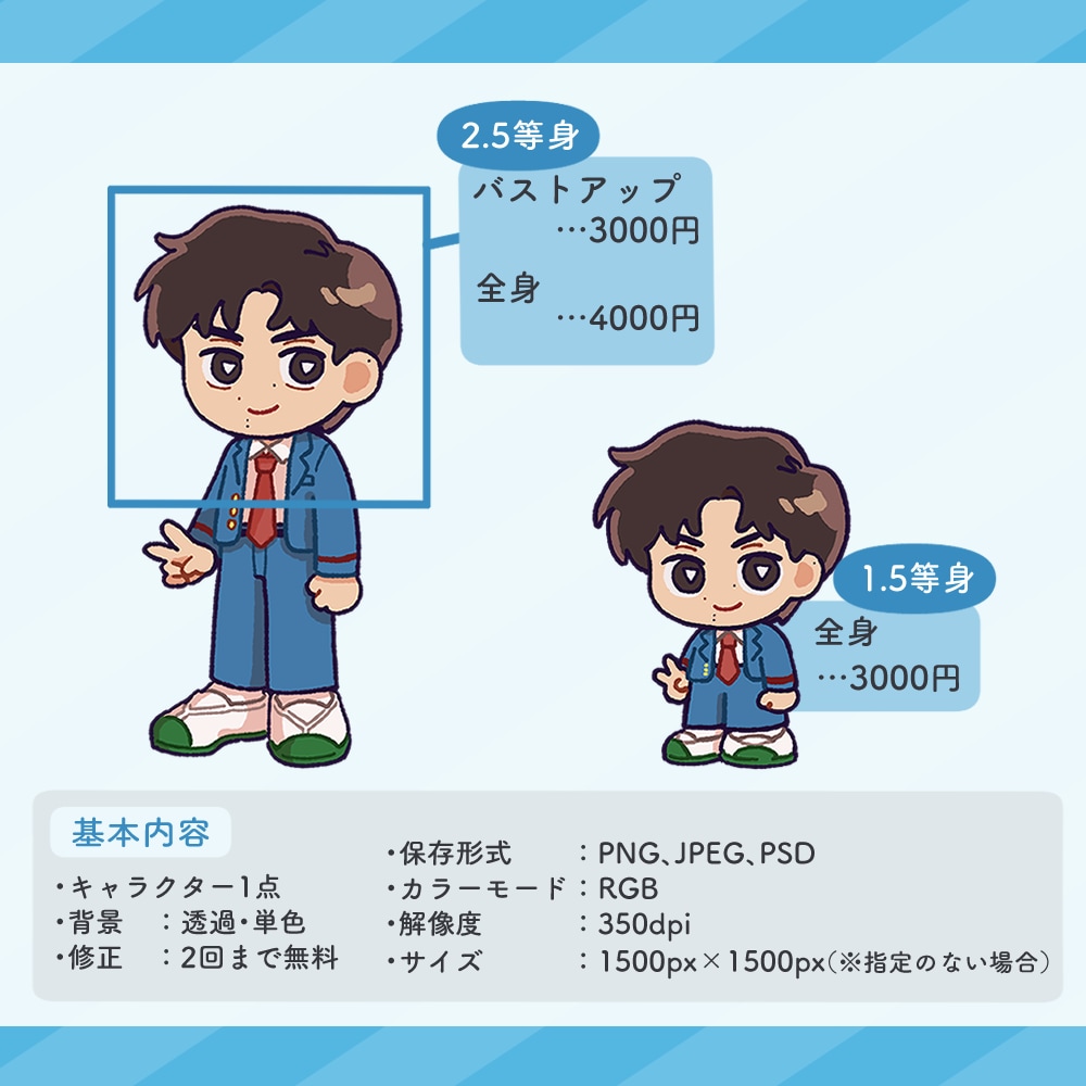 温かみのあるかわいいミニキャライラストを描きます 商用利用OK！アイコン・サムネ・グッズ用などに イメージ2