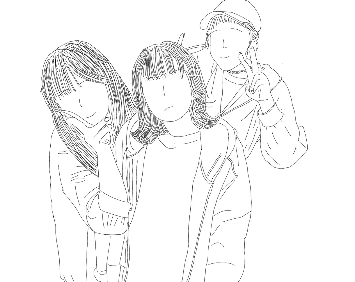 線画で似顔絵を描きます 思い出の写真をイラストにします。 イメージ4