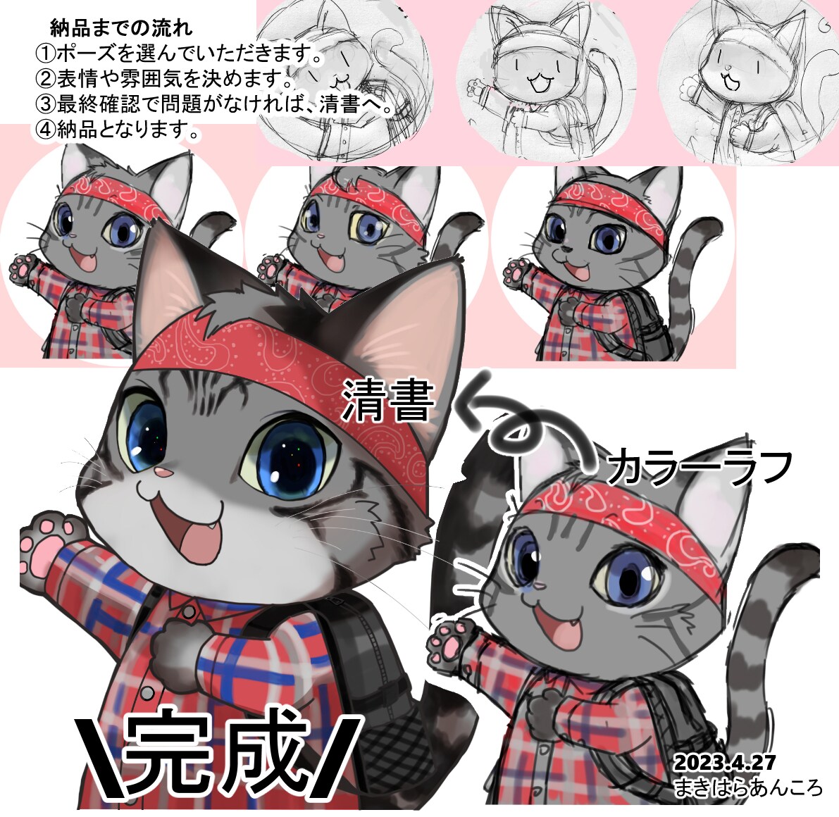 可愛いペットの似顔絵SNSアイコン描きます プレゼントやグッズ、返礼品、ブログ等用途多彩に承ります！ イメージ3