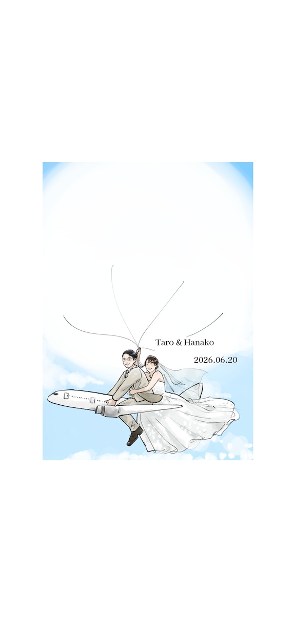 最安価!似顔絵でおしゃれ結婚証明書描きます 結婚式で大人気のウェディングツリー/バルーン イメージ3