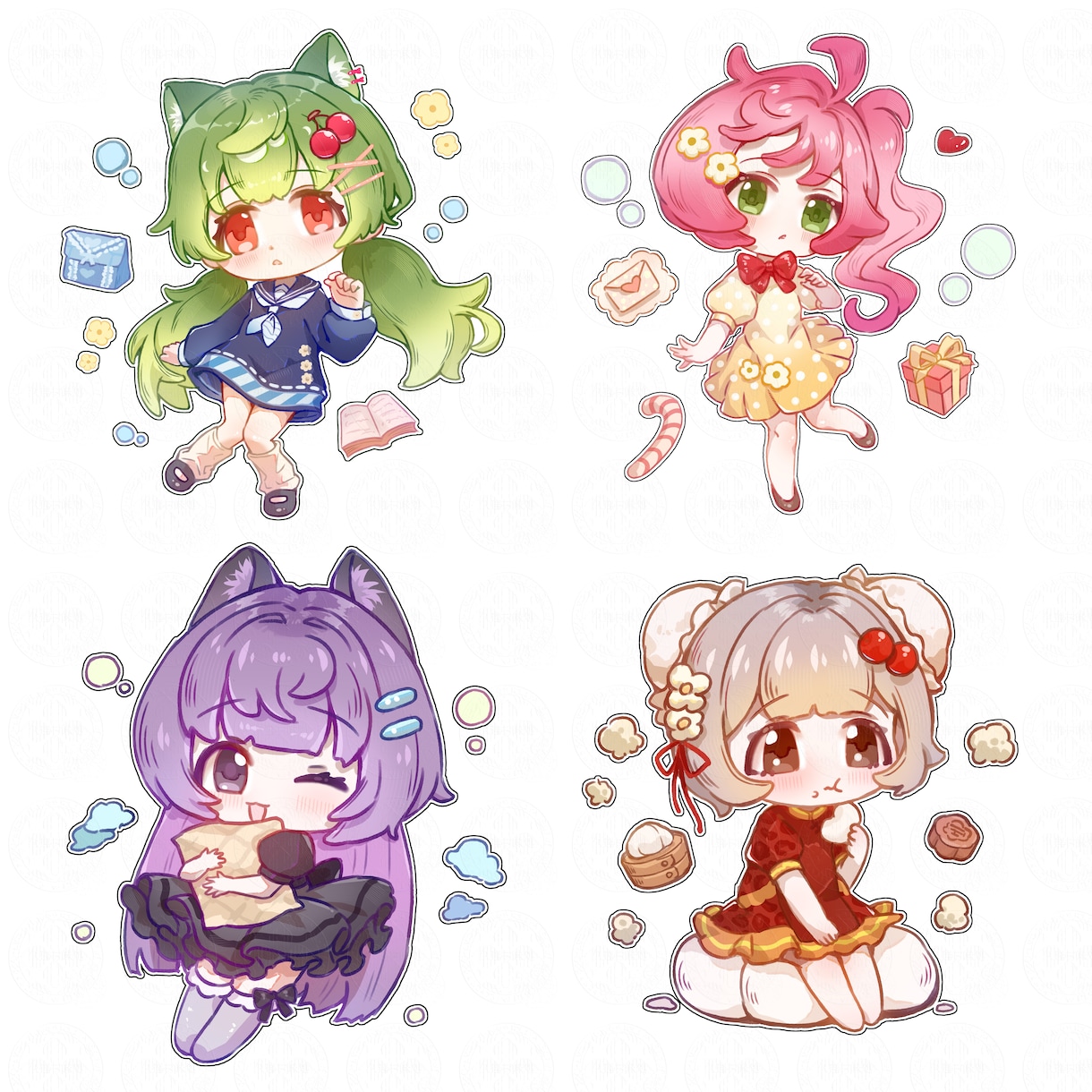 Q版キャラクターステッカー制作承ります チビキャラ表情絵、イラスト、立ち絵など制作承ります イメージ6