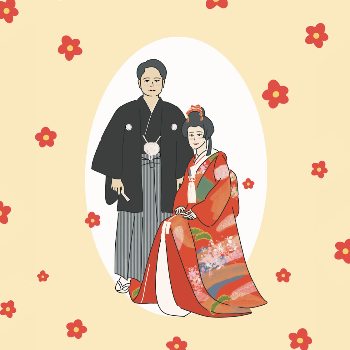 上品かわいいウェディングイラストをお描きします 唯一無二のウェディングイラストでワンランク上の結婚式に♡ イメージ2