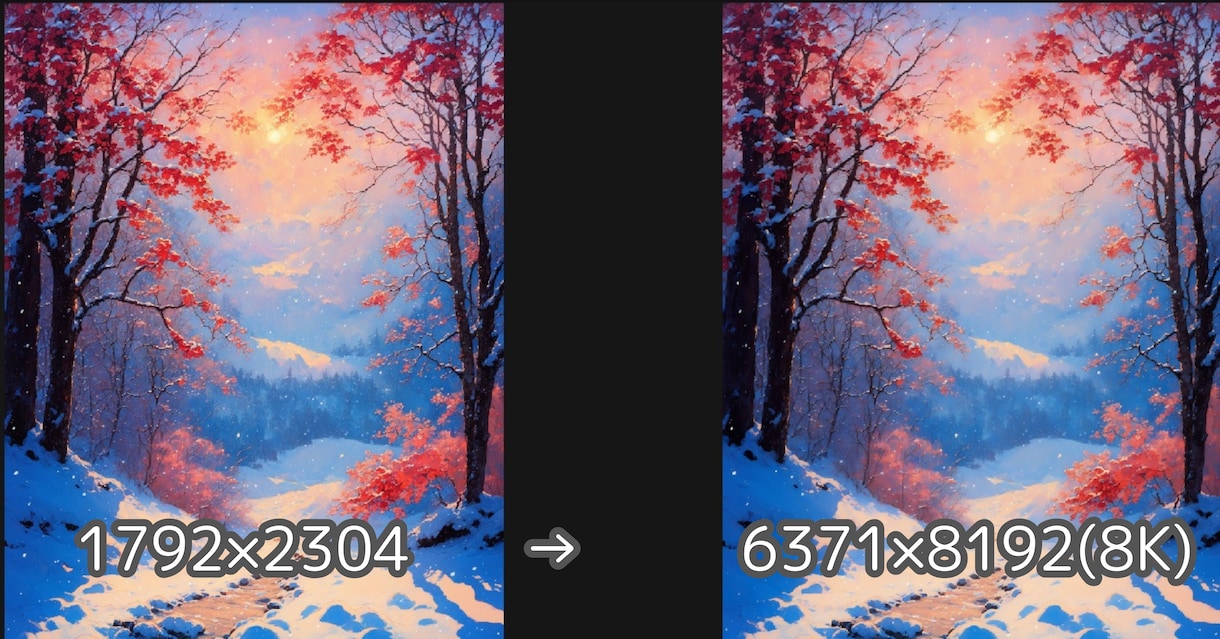 画像や写真、イラストの高画質・高解像度化します 8K、4K、その他任意の解像度や抱き枕やポスター等商品の用も イメージ2