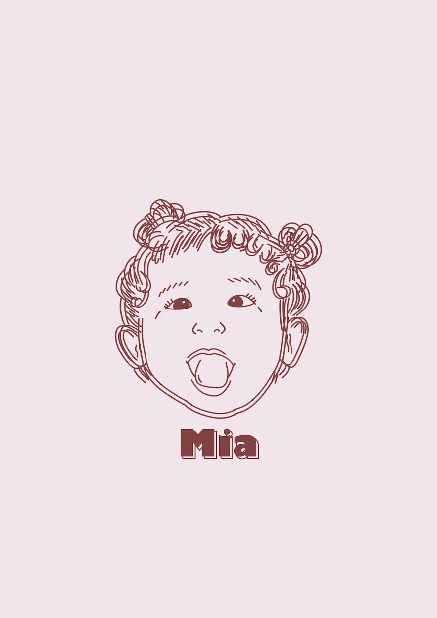 イラスト（文字自由）線画似顔絵❃描きます 写真を線画にてイラストにします☺︎お子様やペット、ご家族も◎ イメージ7