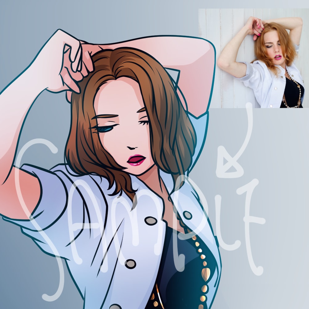 写真をアニメ風に描きおこします あなたをアニメの世界のキャラに！ イメージ2