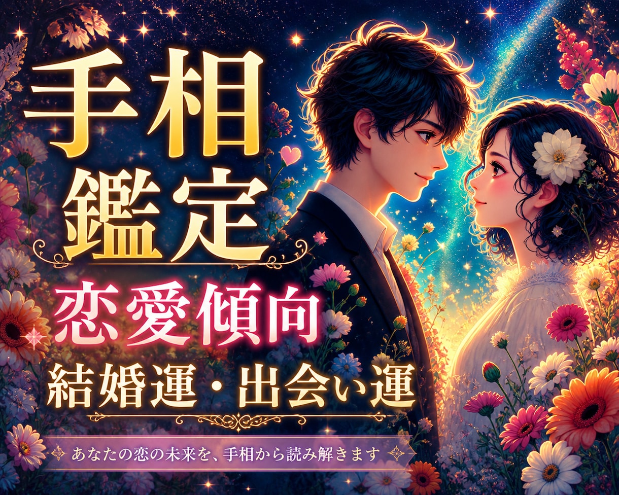 手相鑑定PDF｜手相で恋愛運とご縁の時期見ます 出会い・結婚運・恋愛の傾向・ご縁の流れを手相鑑定します イメージ1