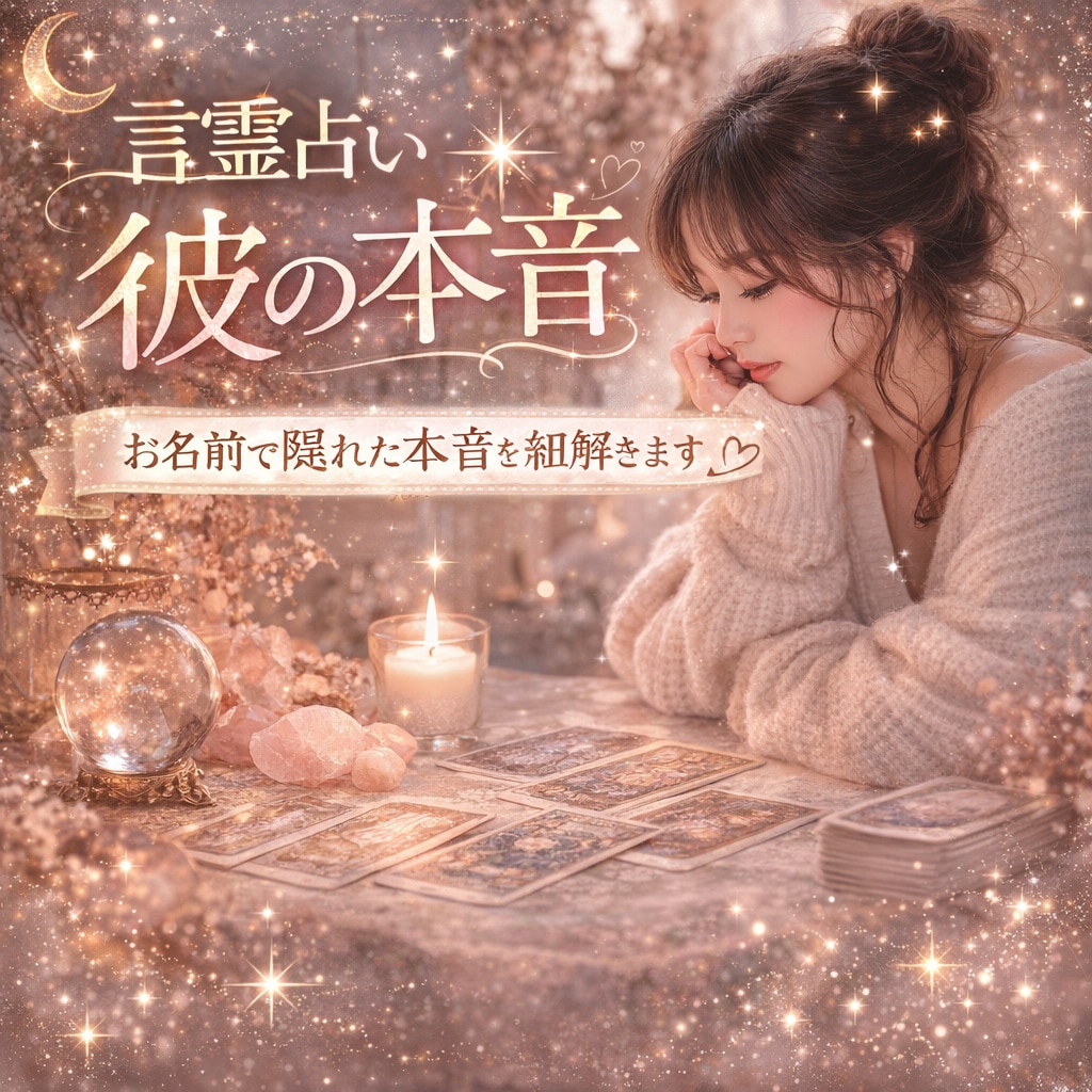 彼も気づいていない気持ちを、言霊霊視でお伝えします 「彼の本音」は、もっと深いところに隠されていた イメージ1