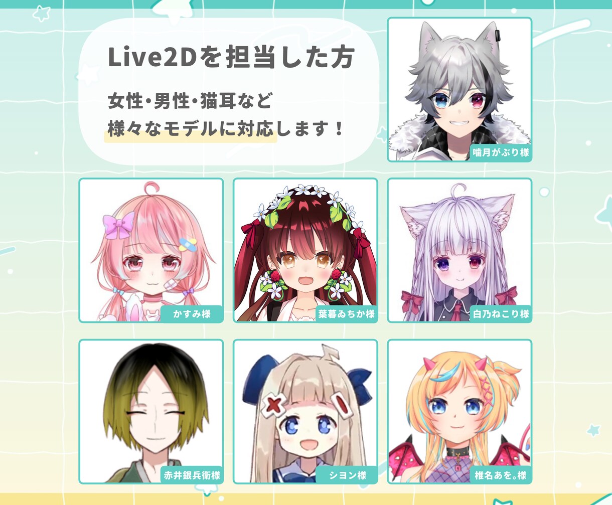 丁寧・安心なLive2Dモデリングをいたします 様々なプランをご用意！予算に合わせたモデルをご提案します イメージ4