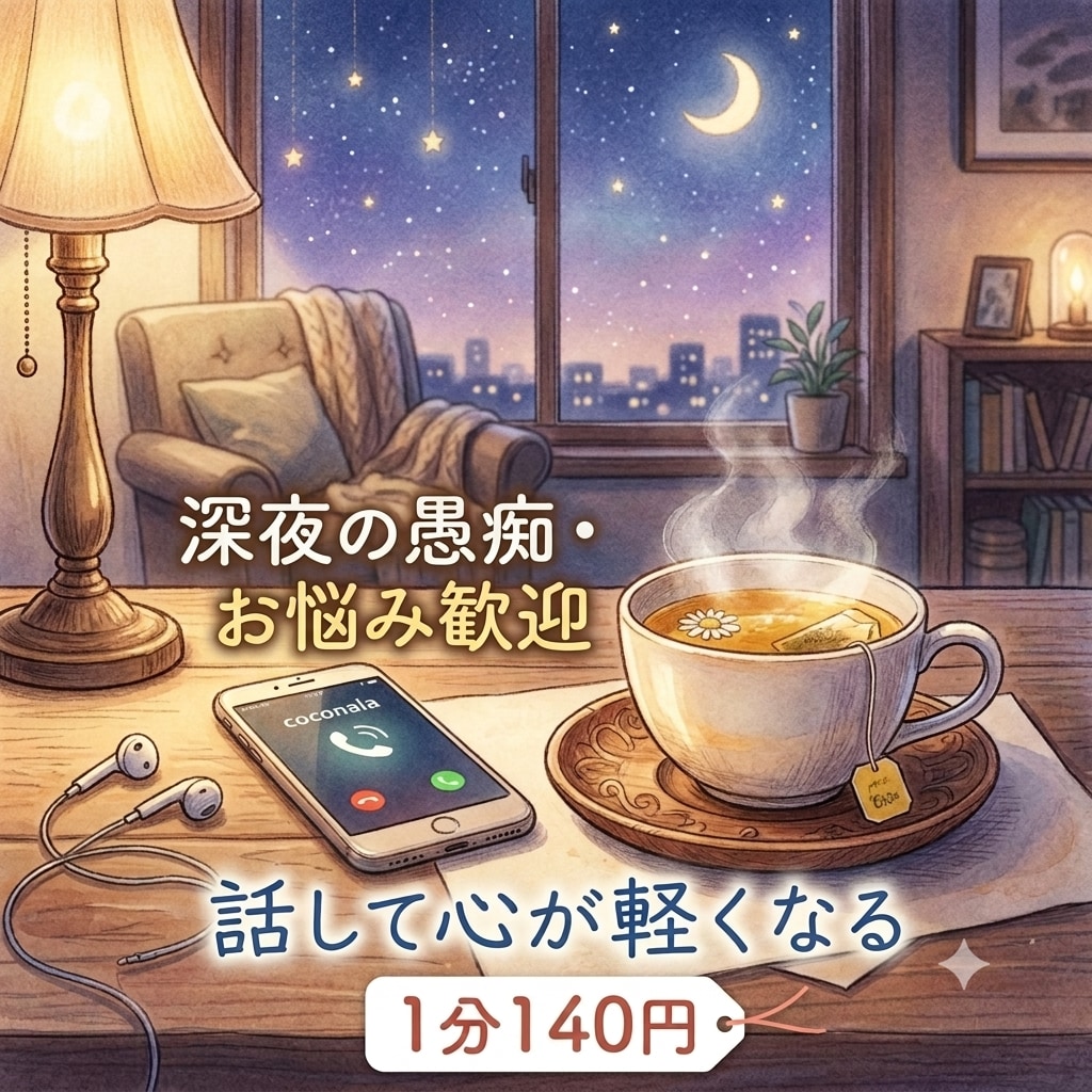 夜の不安や一人で抱え込んだお悩みに寄り添います 寂しい夜や心が折れそうな時、あなたの味方になって受け止めます イメージ1