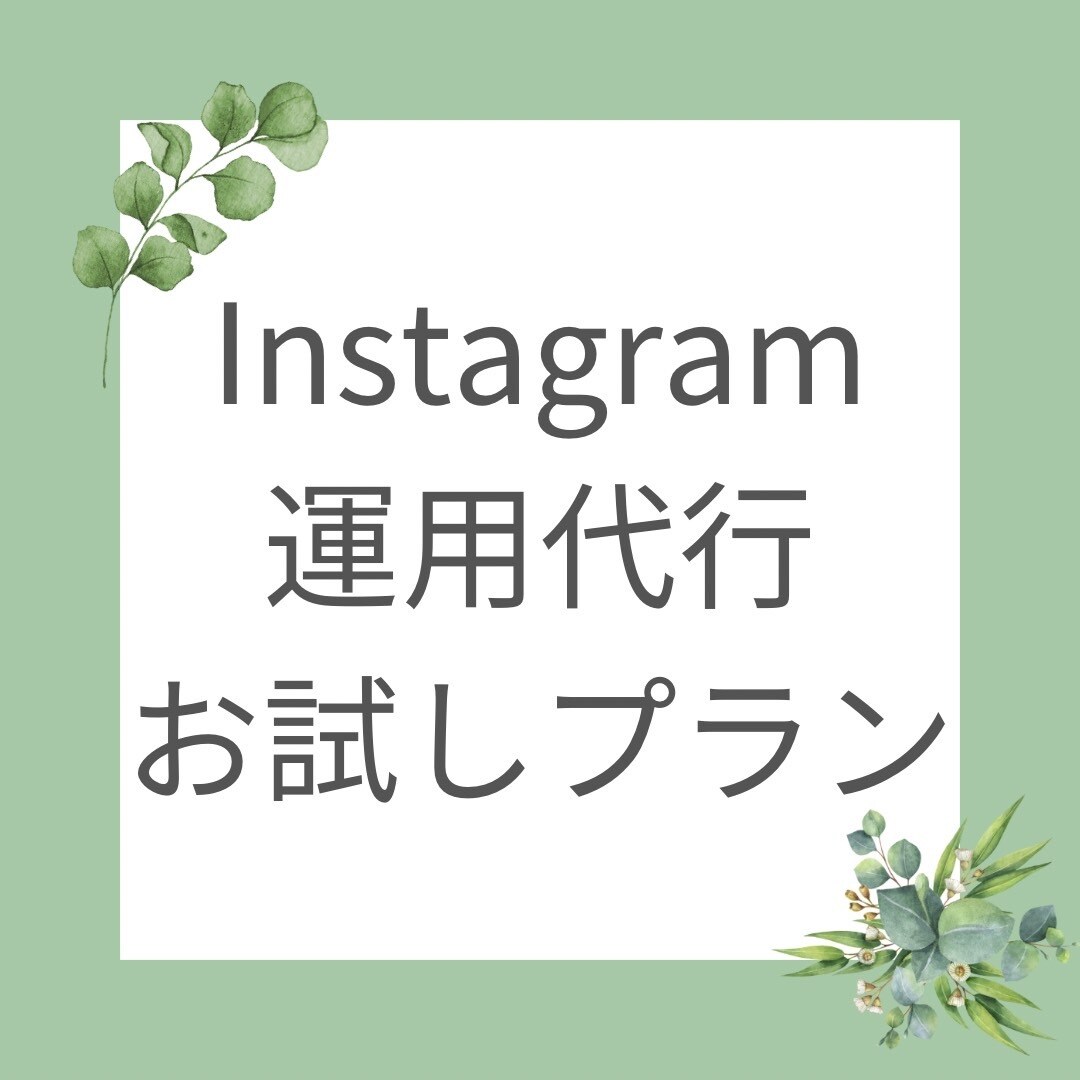 お試しプラン！インスタグラム運用代行します 運用代行したいけど・・・という方！まずはお試しでどうですか？ イメージ1