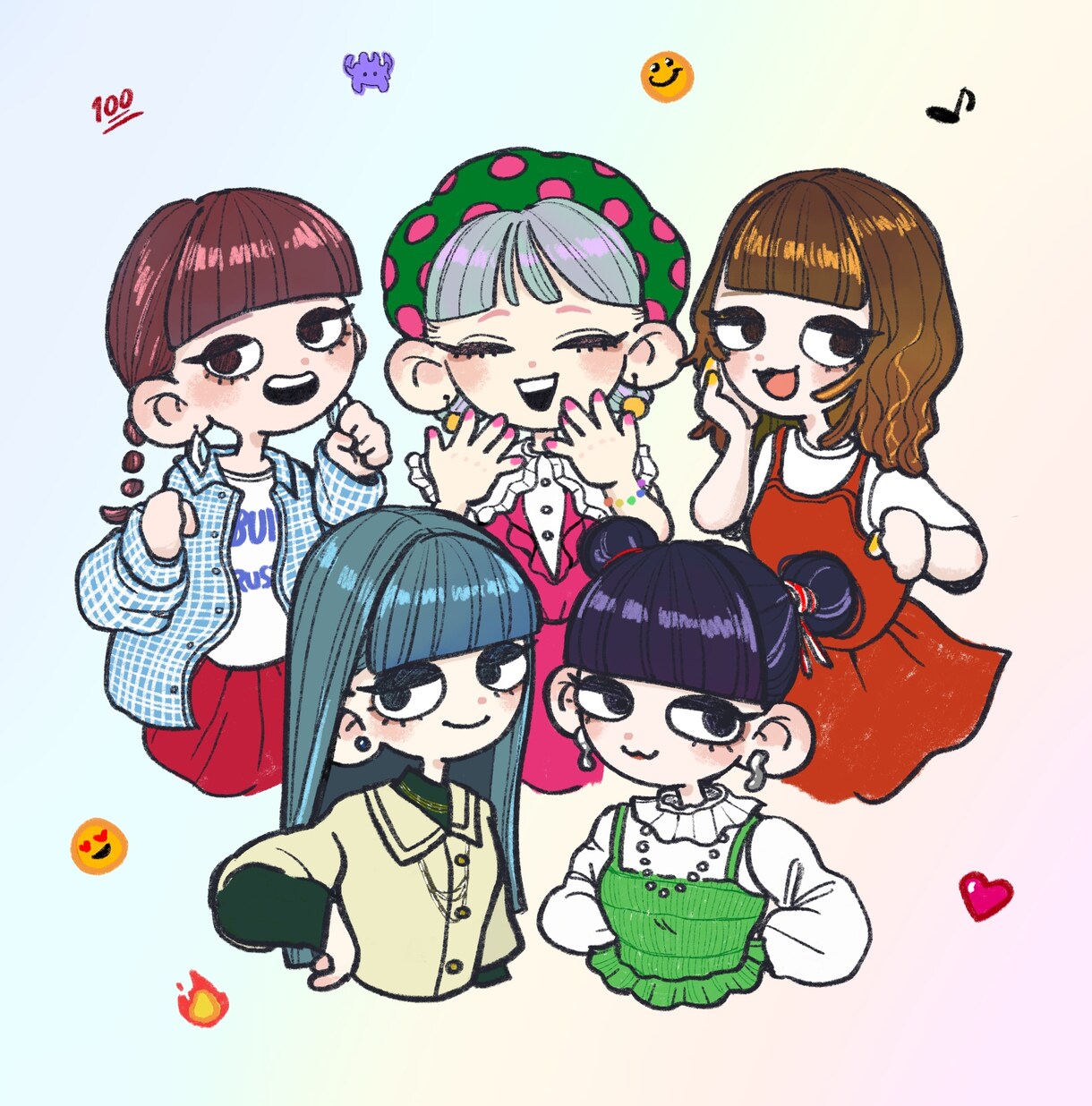 絵柄が選べる！SNS向けアイコン・似顔絵作成します デフォポップでパキッとした色使い！自分だけの個性出したい方！ イメージ3