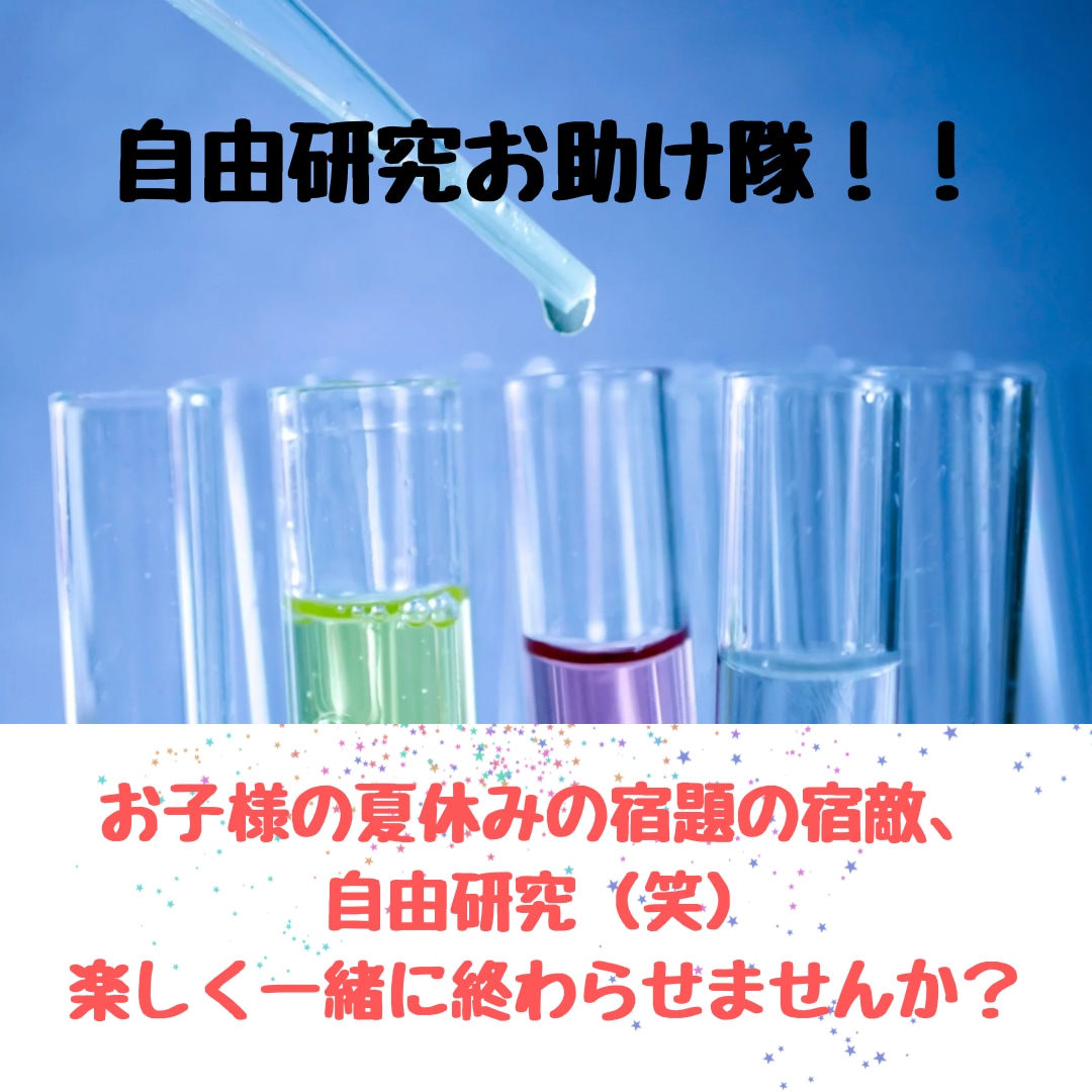 夏休みの自由研究のお手伝いします 自由研究のまとめ方や内容が分からなくて困っている方へ イメージ1