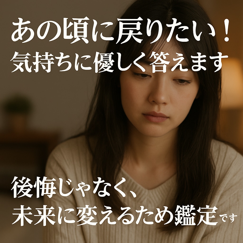 あの頃に戻りたい！気持ちに優しく答えます 後悔じゃなく、未来に変えるための鑑定です イメージ4