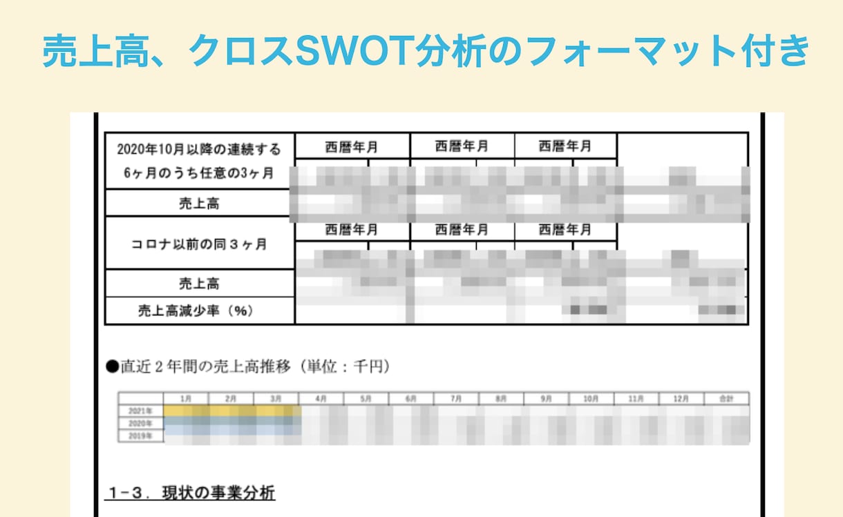 事業再構築補助金のフォーマット販売します 自社が採択された書類を元に簡単に作成できるフォーマット販売！ イメージ4