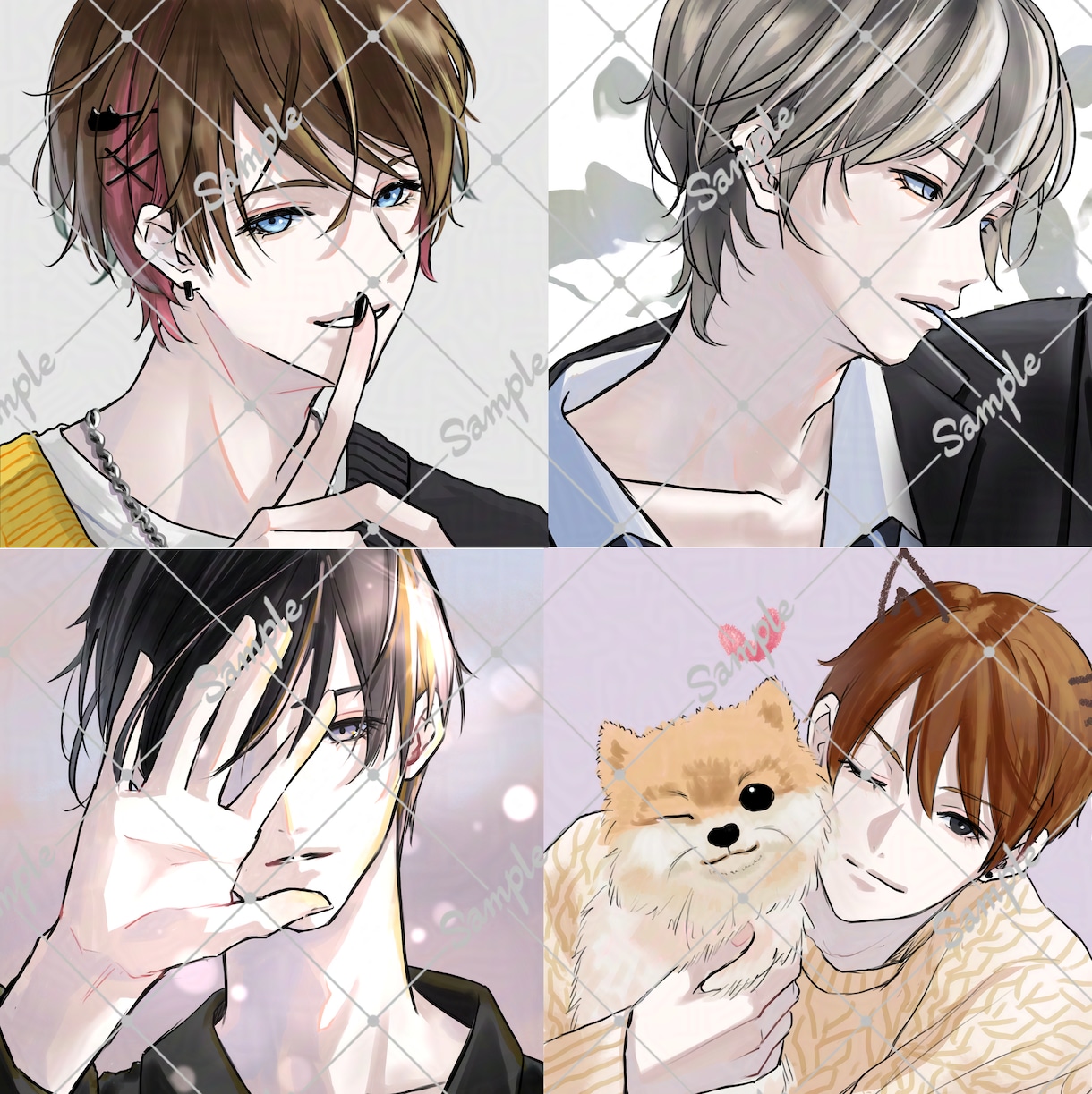 かっこいい/可愛い　男性キャラのイラストを描きます アイコン用のイケメンのお顔アップイラストを制作します イメージ1