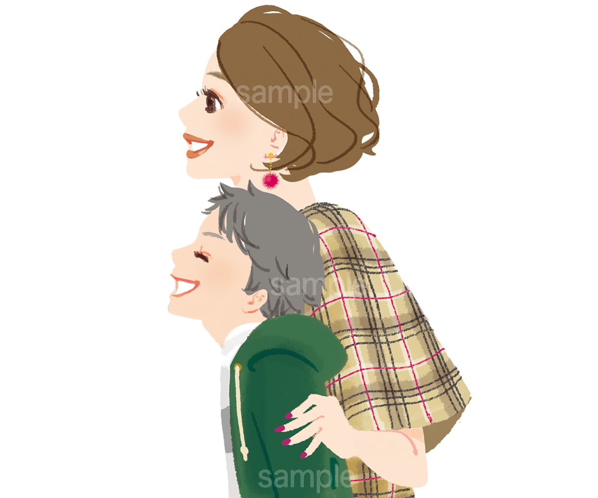 おしゃれな家族、女性、男性、子供のイラスト描きます プロクオリティで商用OK！背景、小物もお任せ！ イメージ4
