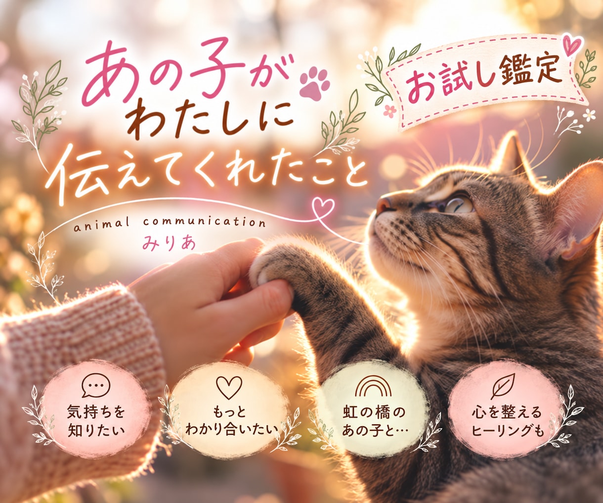 大切なあの子とあなたの心をつなぎます お試し版☆言葉にならないあの子の想いをあなたの心へ届けます イメージ1